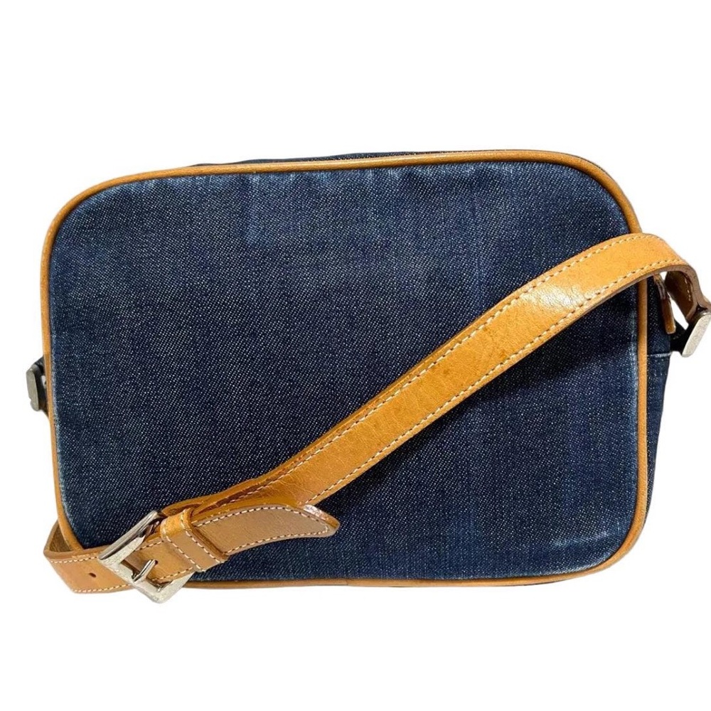 Authentic BURBERRY Blue Label Denim Messenger Bag Vintage - Picture 2 of 8